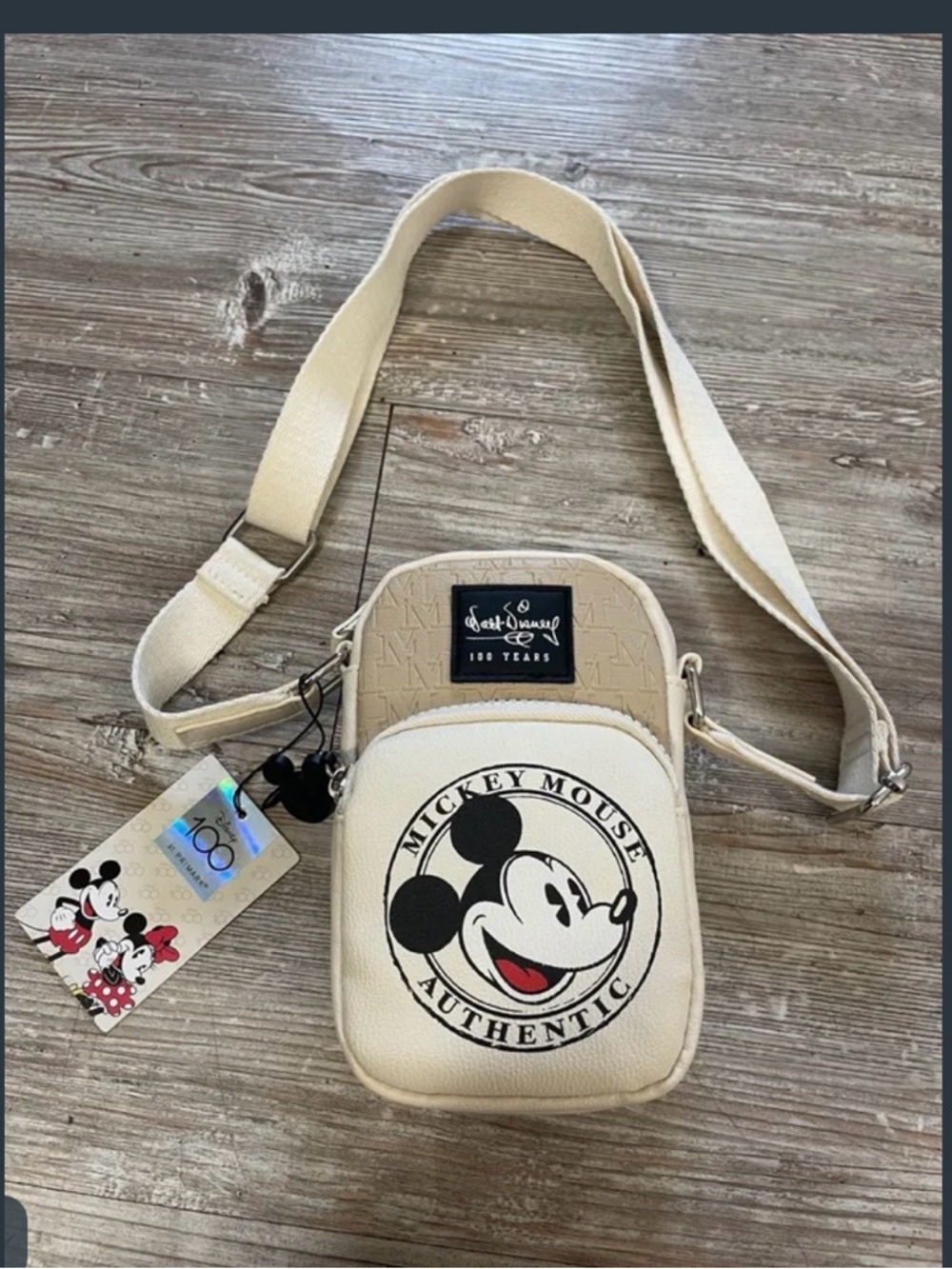 Mickey Mouse 100th Anniversary Cream Crossbody Bag